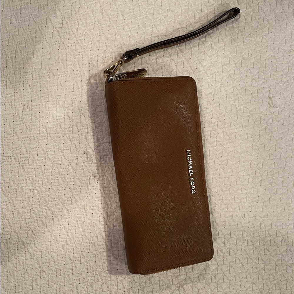 Michael Kors Tan Wristlet Clutch